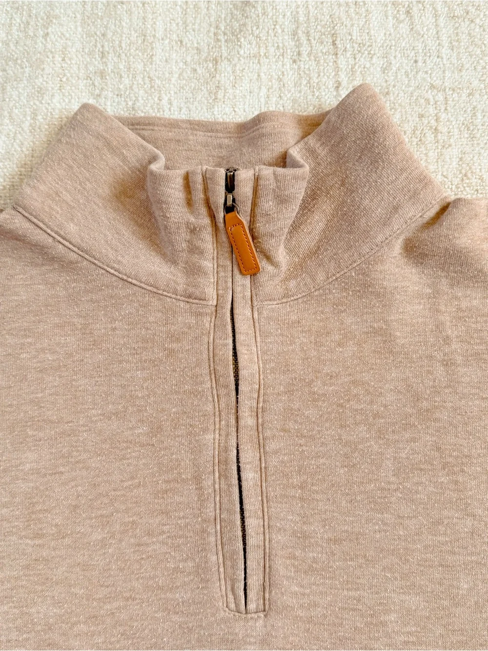 Banana Republic Quarter Zip Pullover Men’s Large Beige Old Money Grandpacore